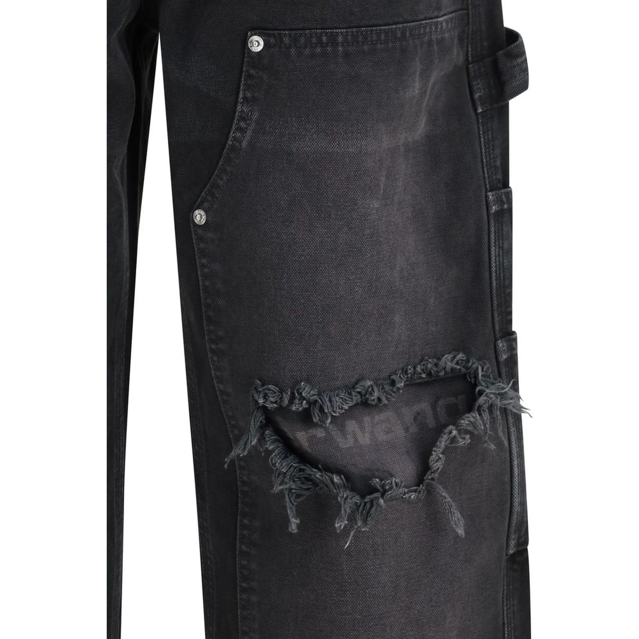 Black Cotton Cargo Pants