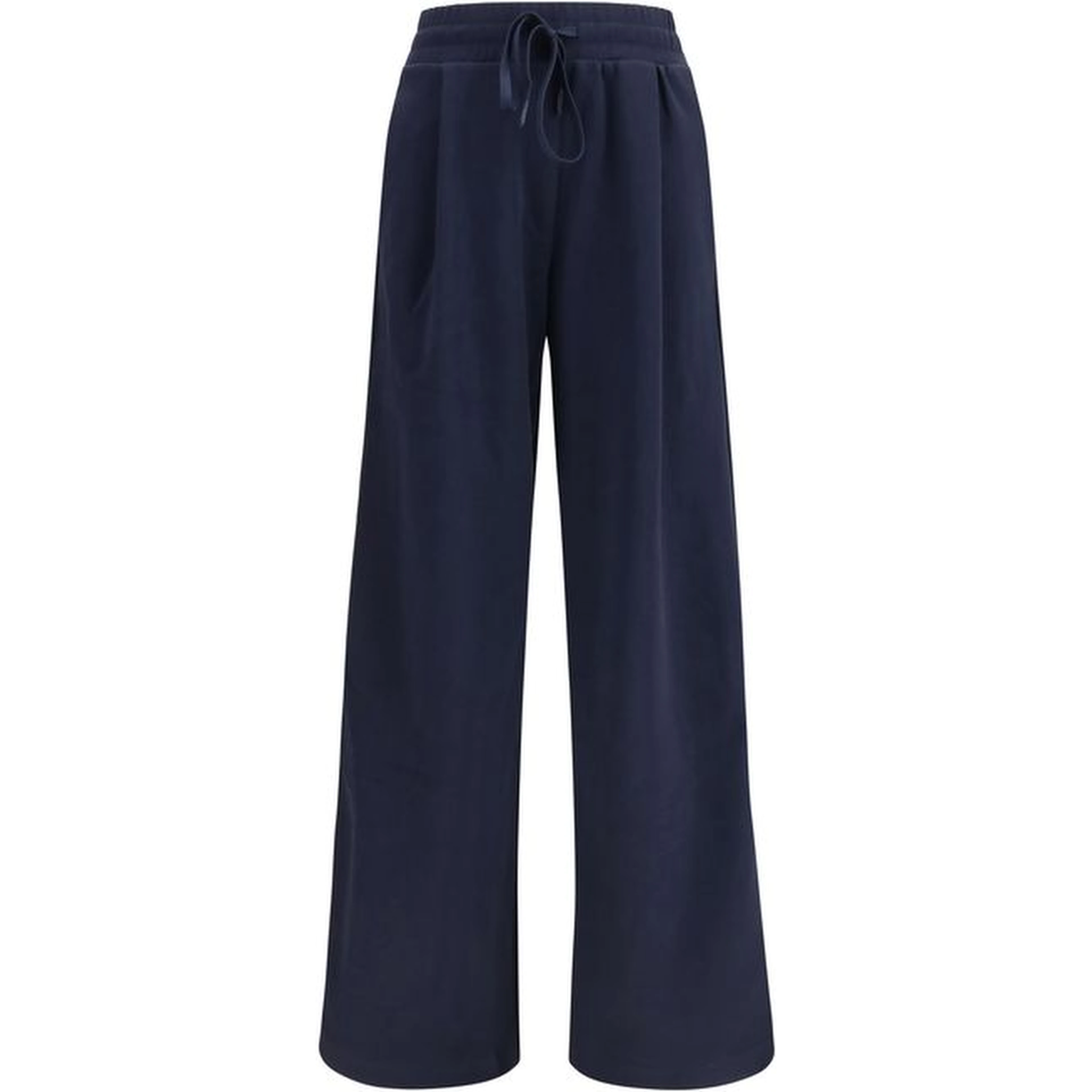 Blue Cotton Casual Pants