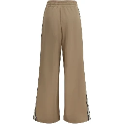 Beige Cotton Casual Pants