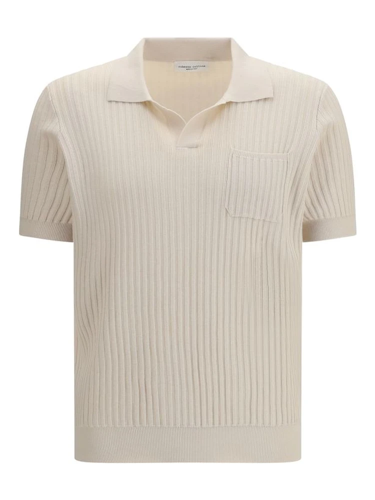 Beige Cotton Polo Shirt