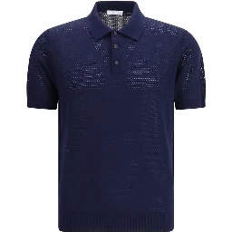 Blue Cotton Polo Shirt