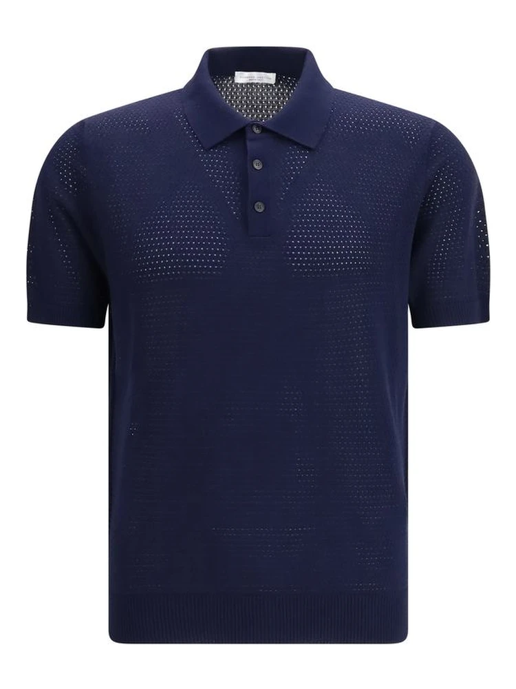 Blue Cotton Polo Shirt