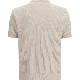 Beige Cotton Polo Shirt