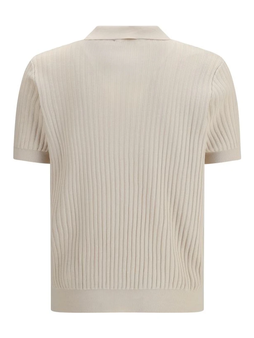 Beige Cotton Polo Shirt