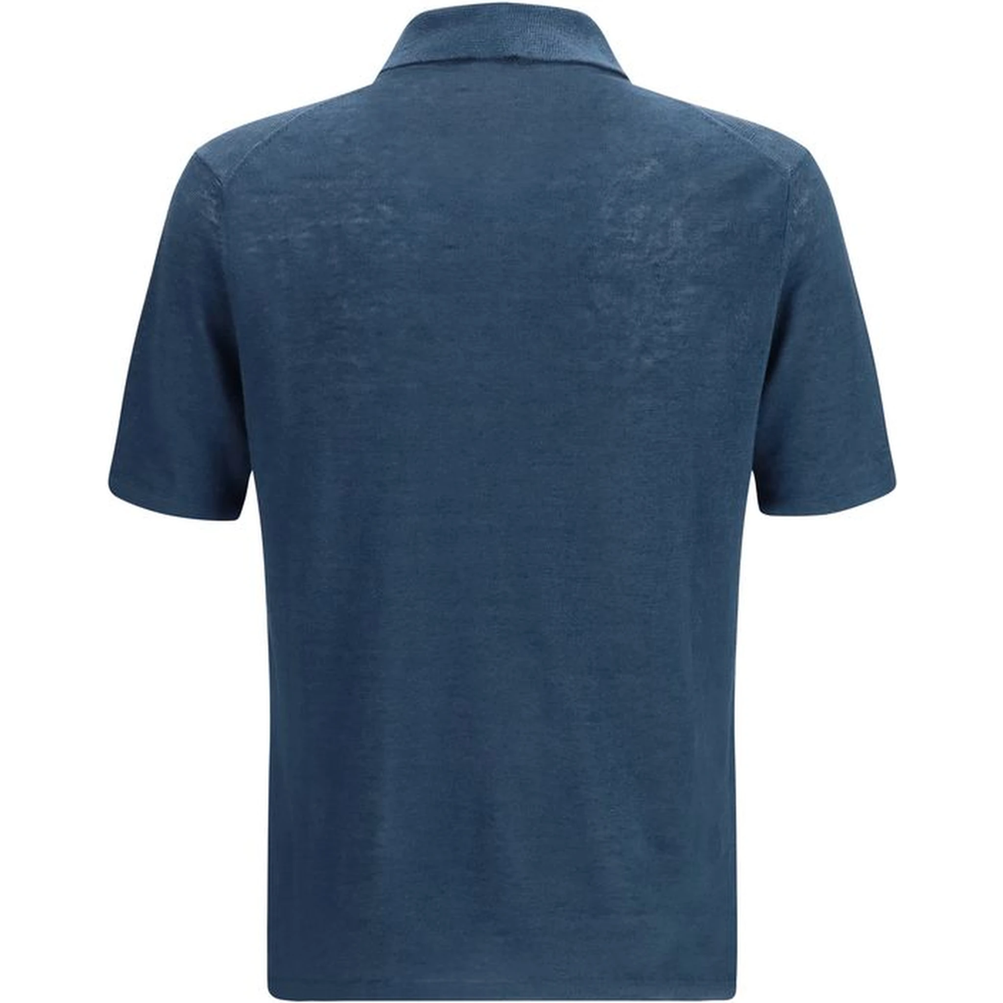 Blue Linen Polo Shirt