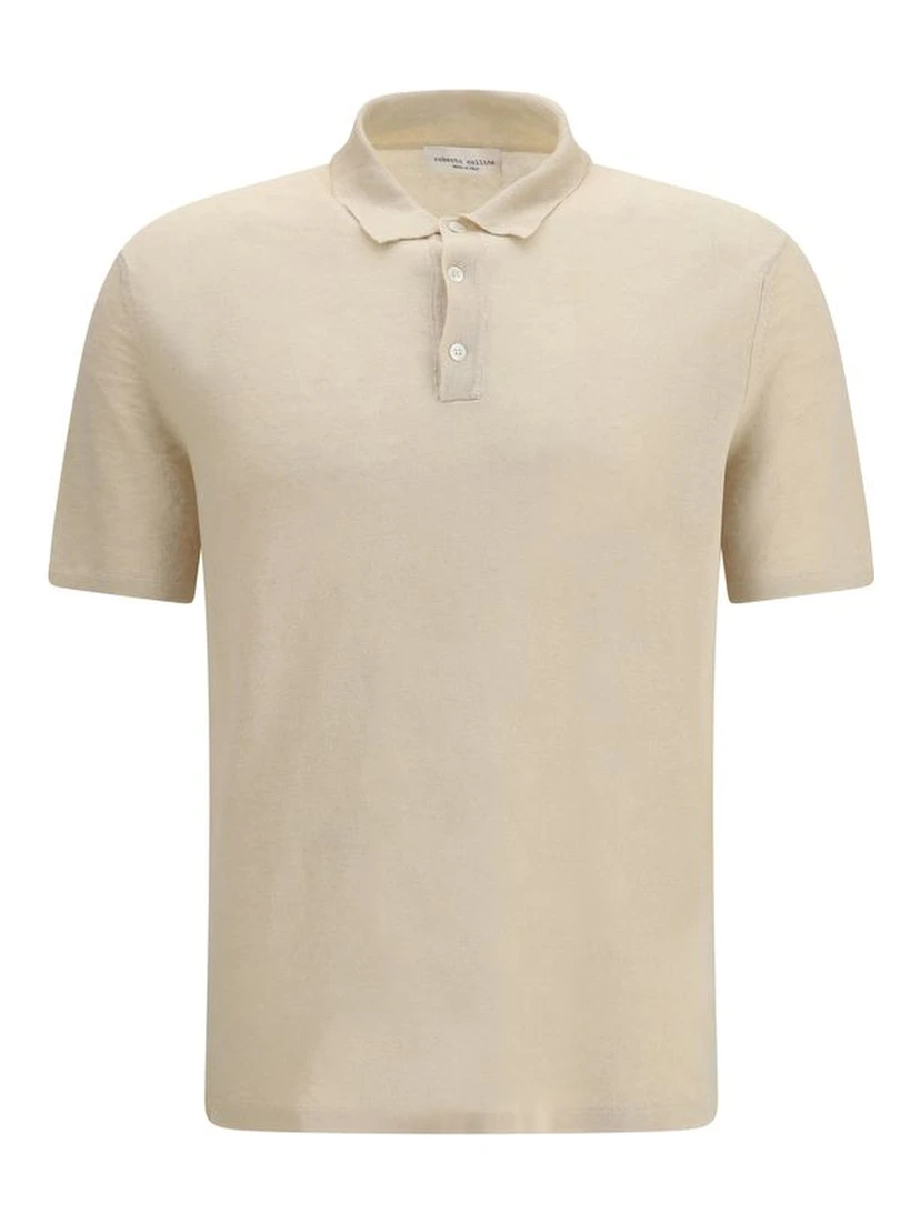 Beige Linen Polo Shirt