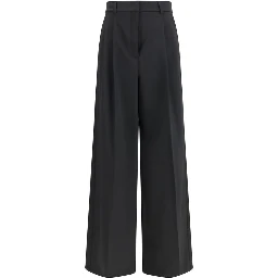 Black Polyester Casual Pants