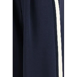 Blue Cotton Casual Pants