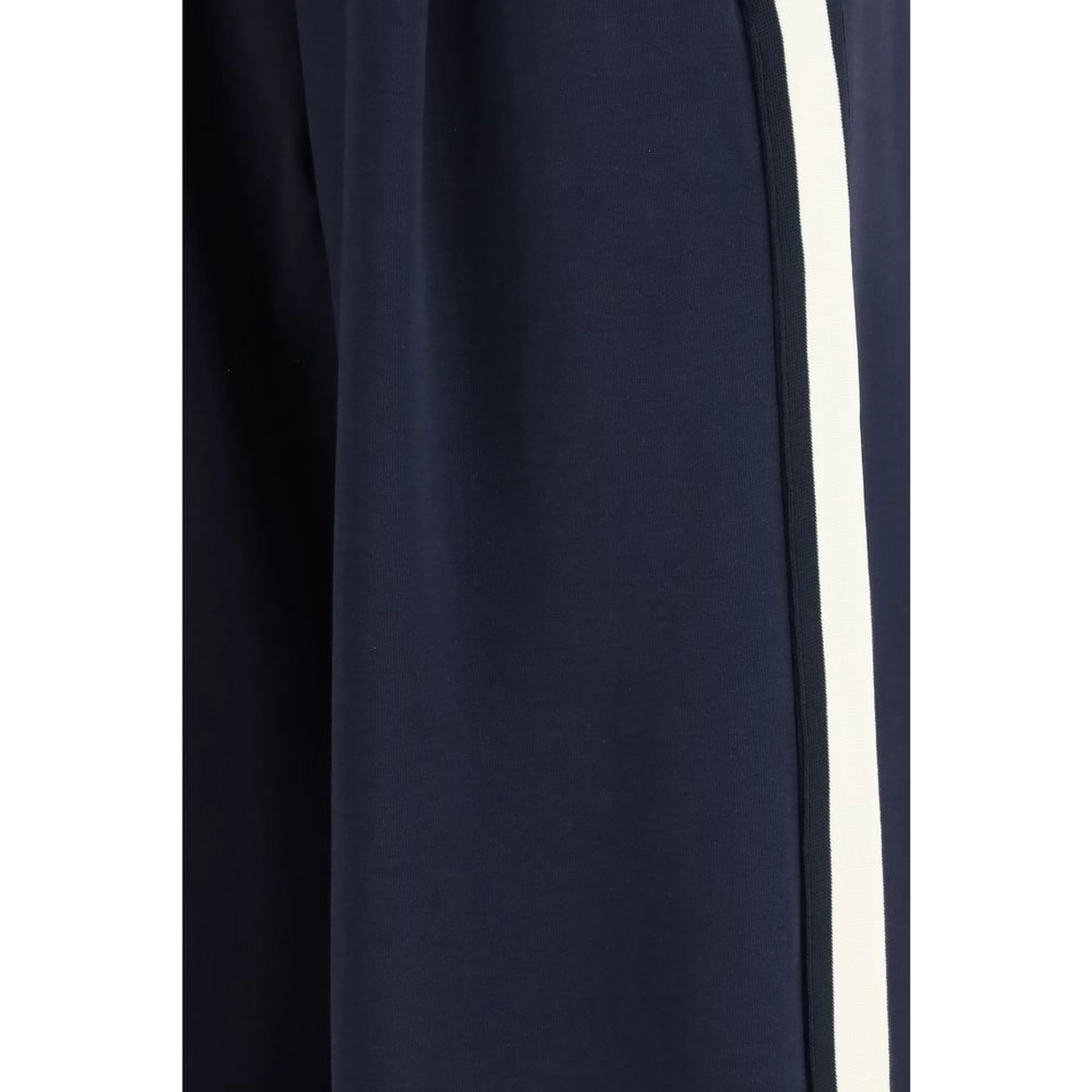 Blue Cotton Casual Pants