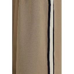 Beige Cotton Casual Pants