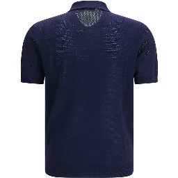 Blue Cotton Polo Shirt