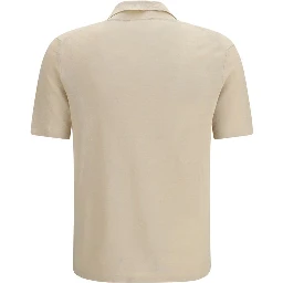 Beige Linen Polo Shirt
