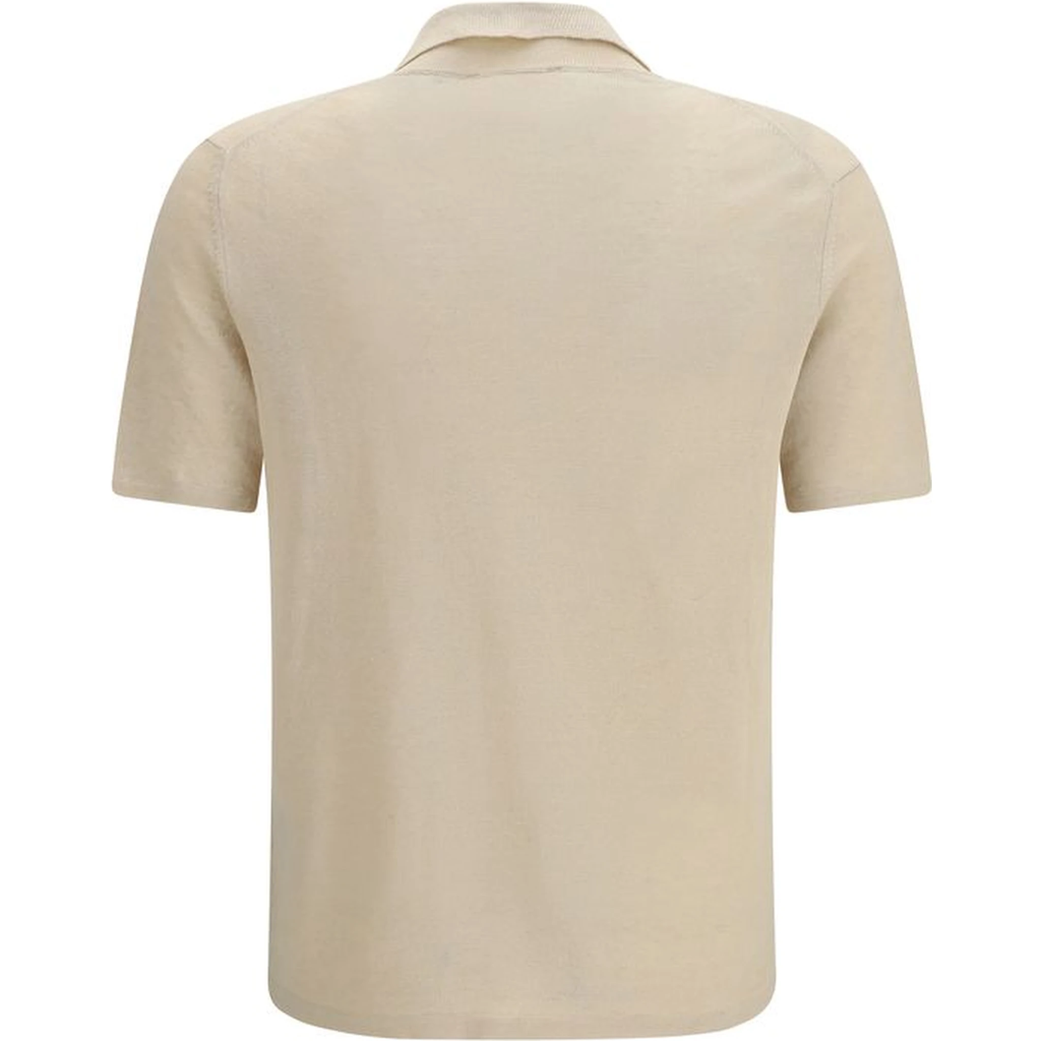 Beige Linen Polo Shirt