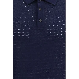 Blue Cotton Polo Shirt