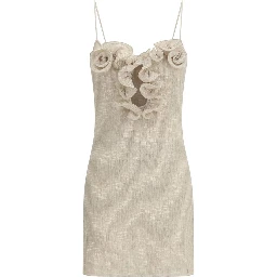 Beige Lyocell Casual Dress
