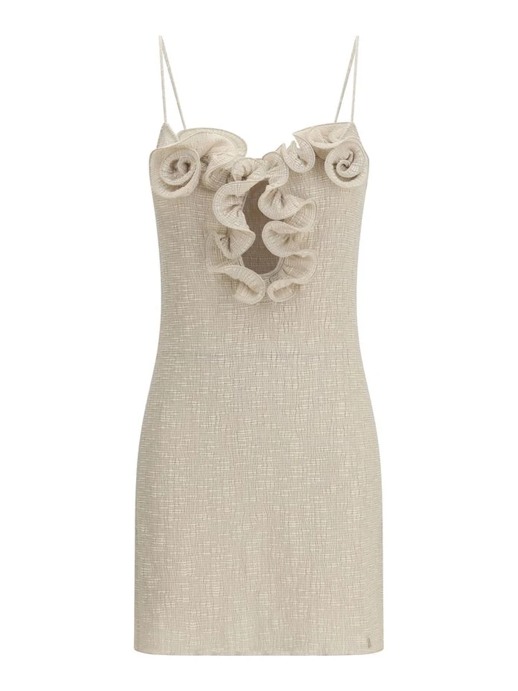 Beige Lyocell Casual Dress