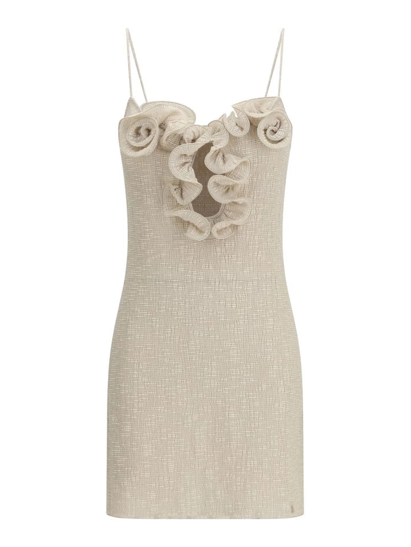 Beige Lyocell Casual Dress