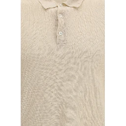 Beige Linen Polo Shirt