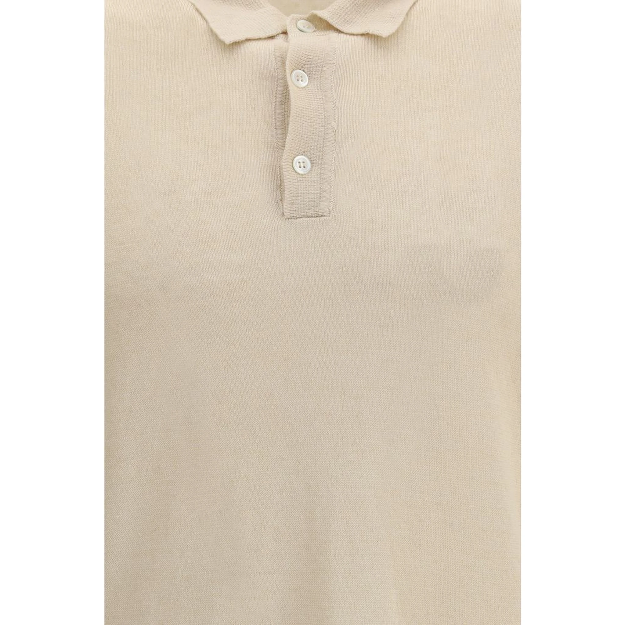 Beige Linen Polo Shirt