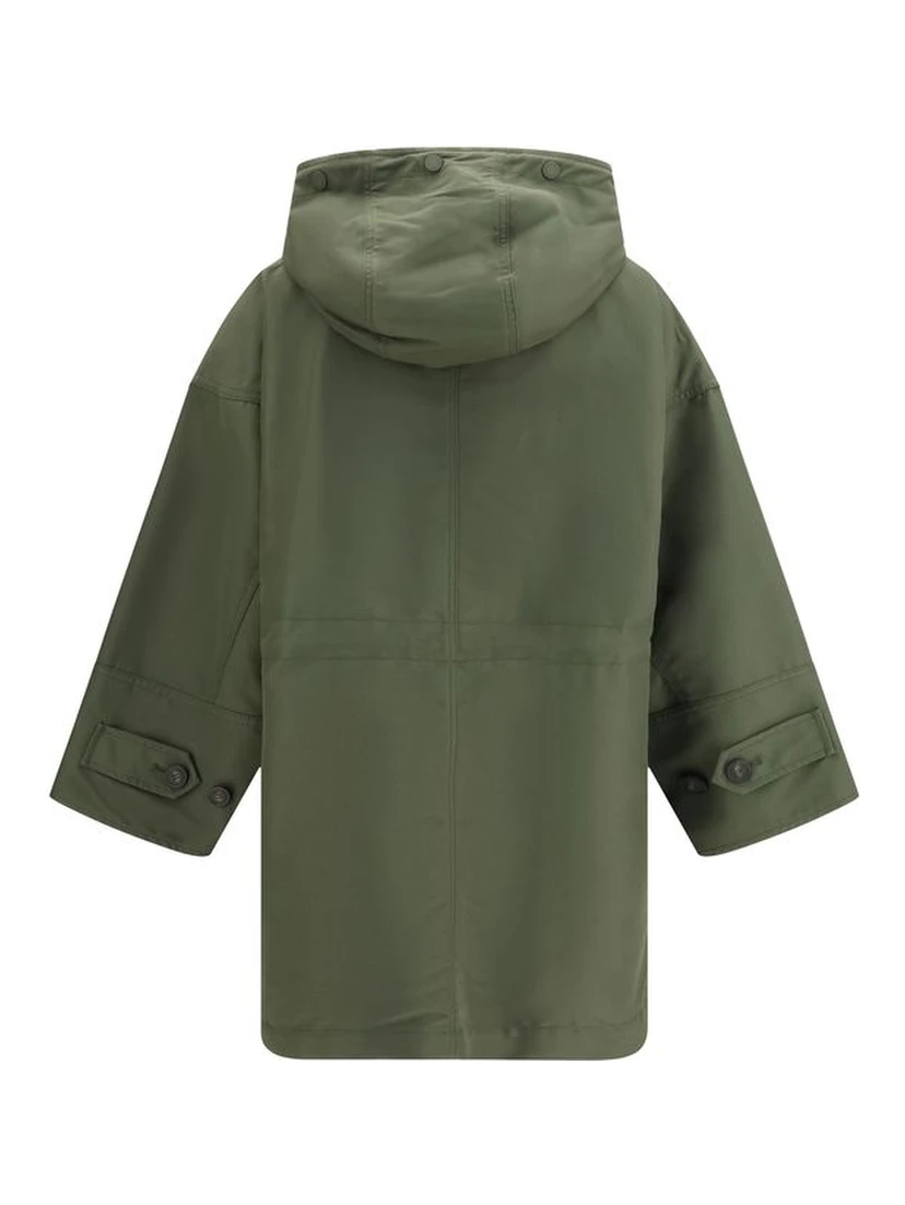 Bicolor Cotton Trench Coat