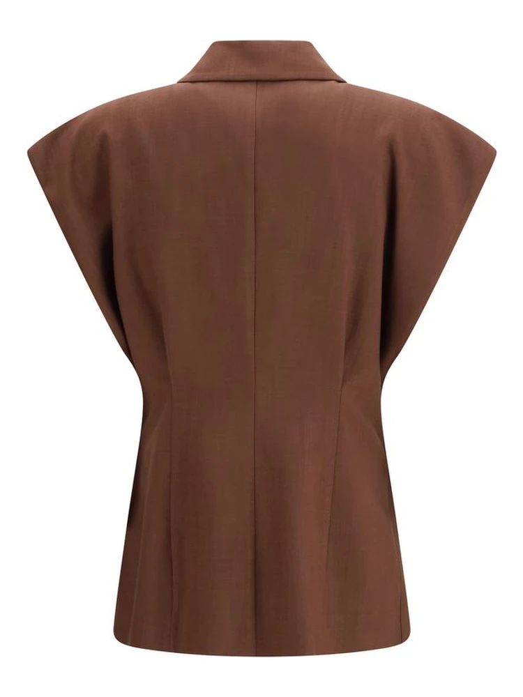 Brown Viscose Sleveless Jacket alternative