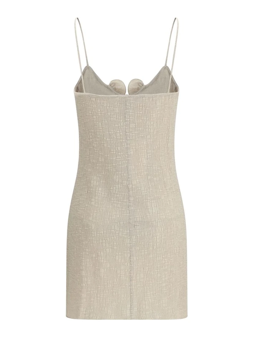 Beige Lyocell Casual Dress
