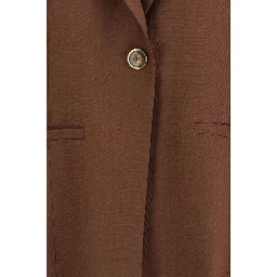 Brown Viscose Sleveless Jacket