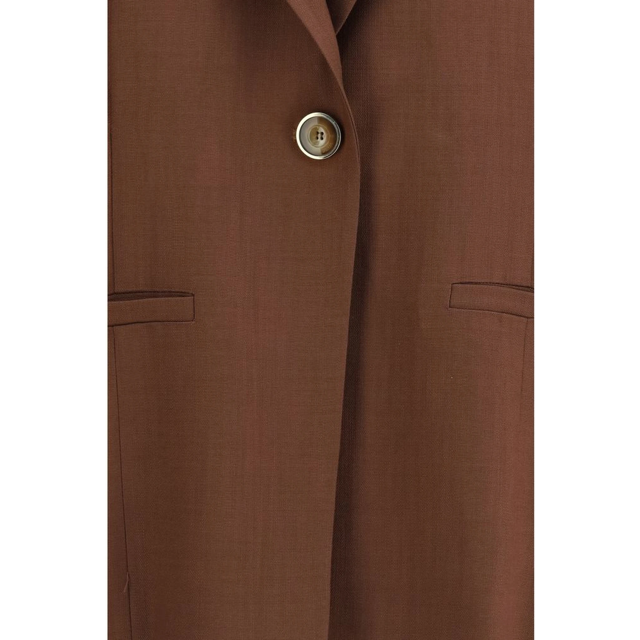Brown Viscose Sleveless Jacket