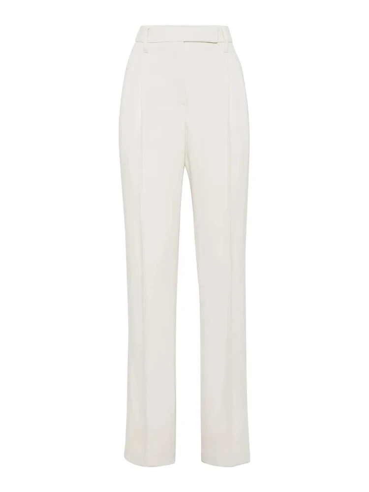 Beige Viscose Dress Pants