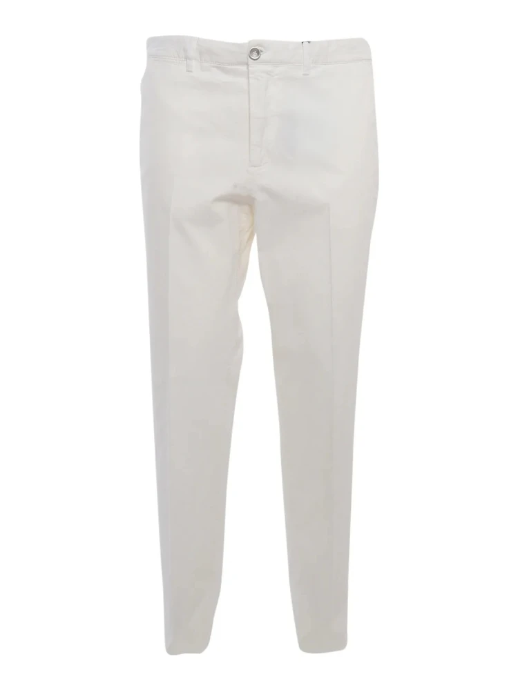 White Cotton Casual Pants
