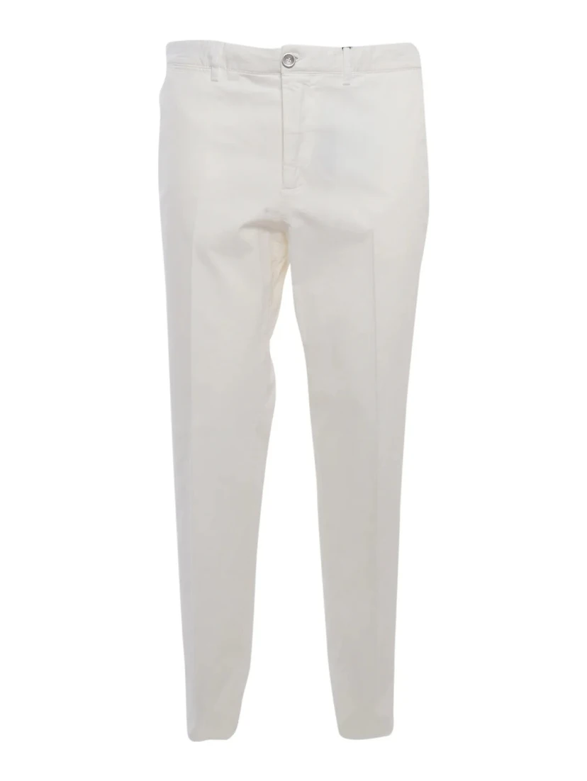 White Cotton Casual Pants