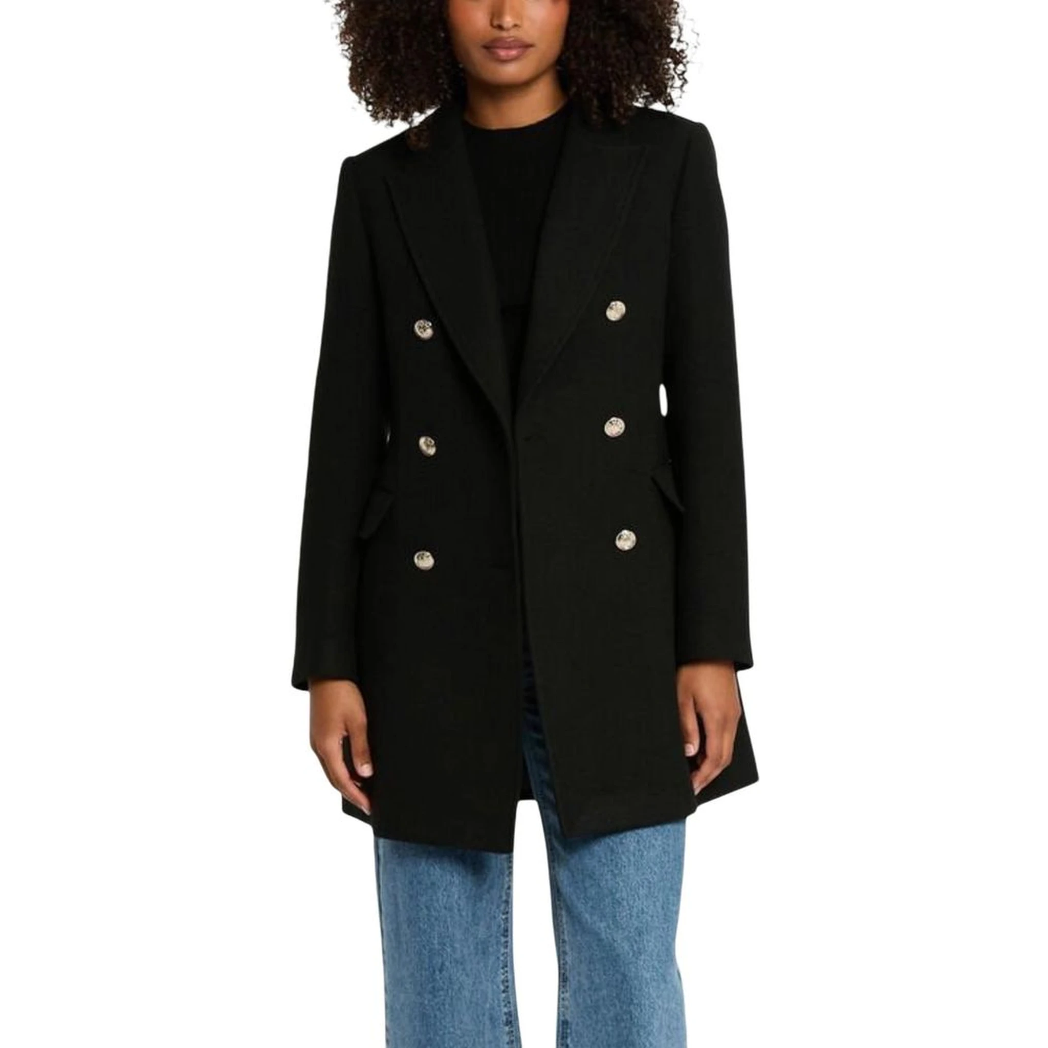 Black Polyester Coat