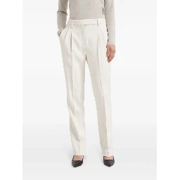 Beige Viscose Dress Pants
