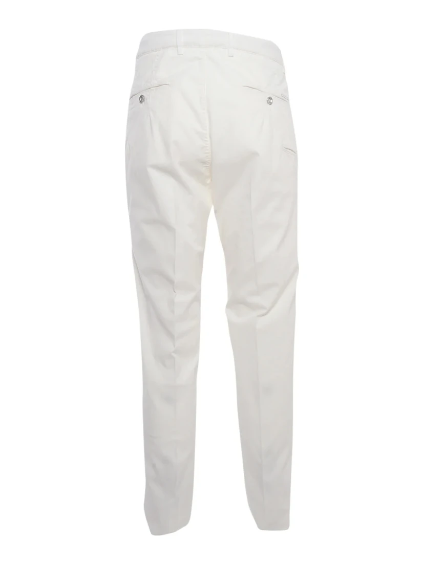 White Cotton Casual Pants