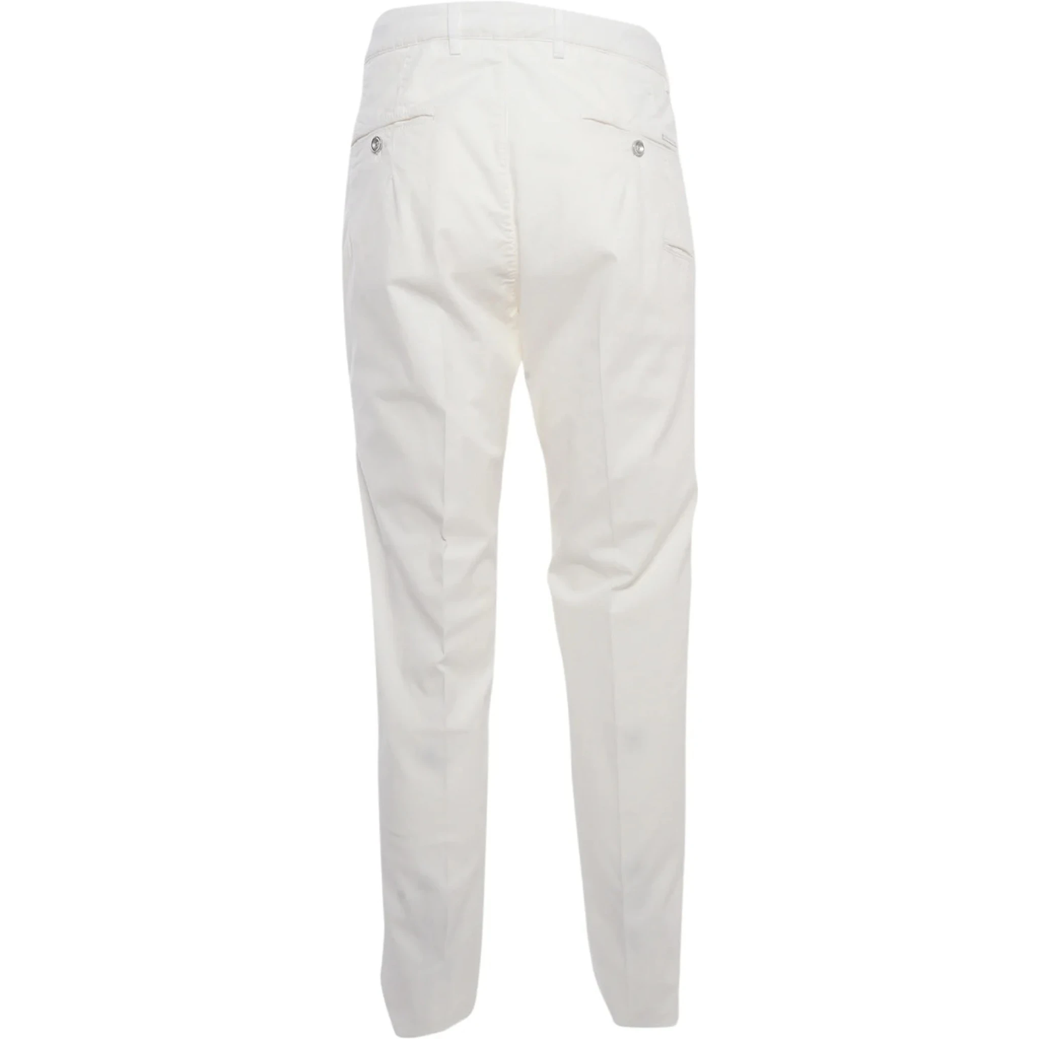White Cotton Casual Pants