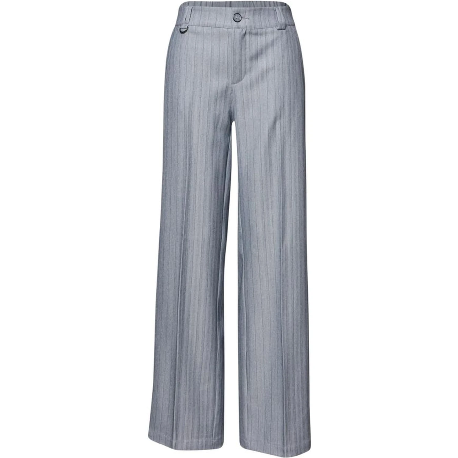 Blue Polyester Casual Pants