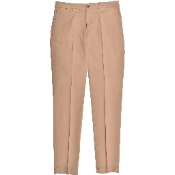 Beige Elastane Casual Pants
