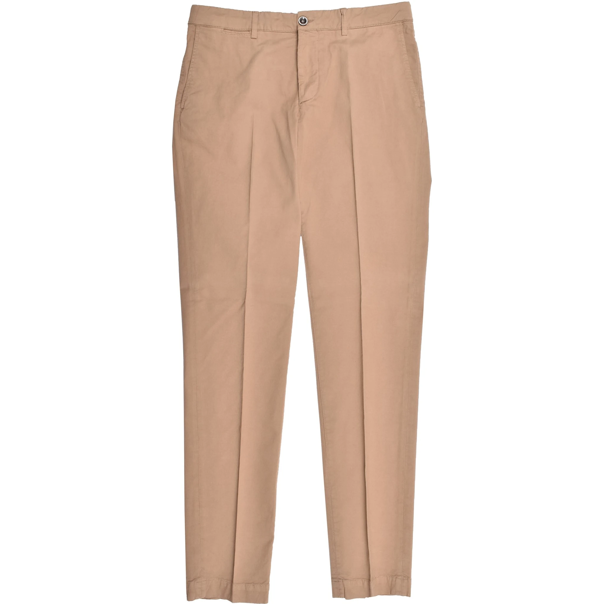 Beige Elastane Casual Pants