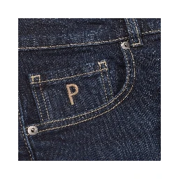 Navy Blue Cotton Straight-Leg Jeans