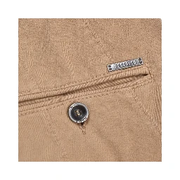 Beige Elastane Casual Pants