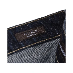 Navy Blue Cotton Straight-Leg Jeans