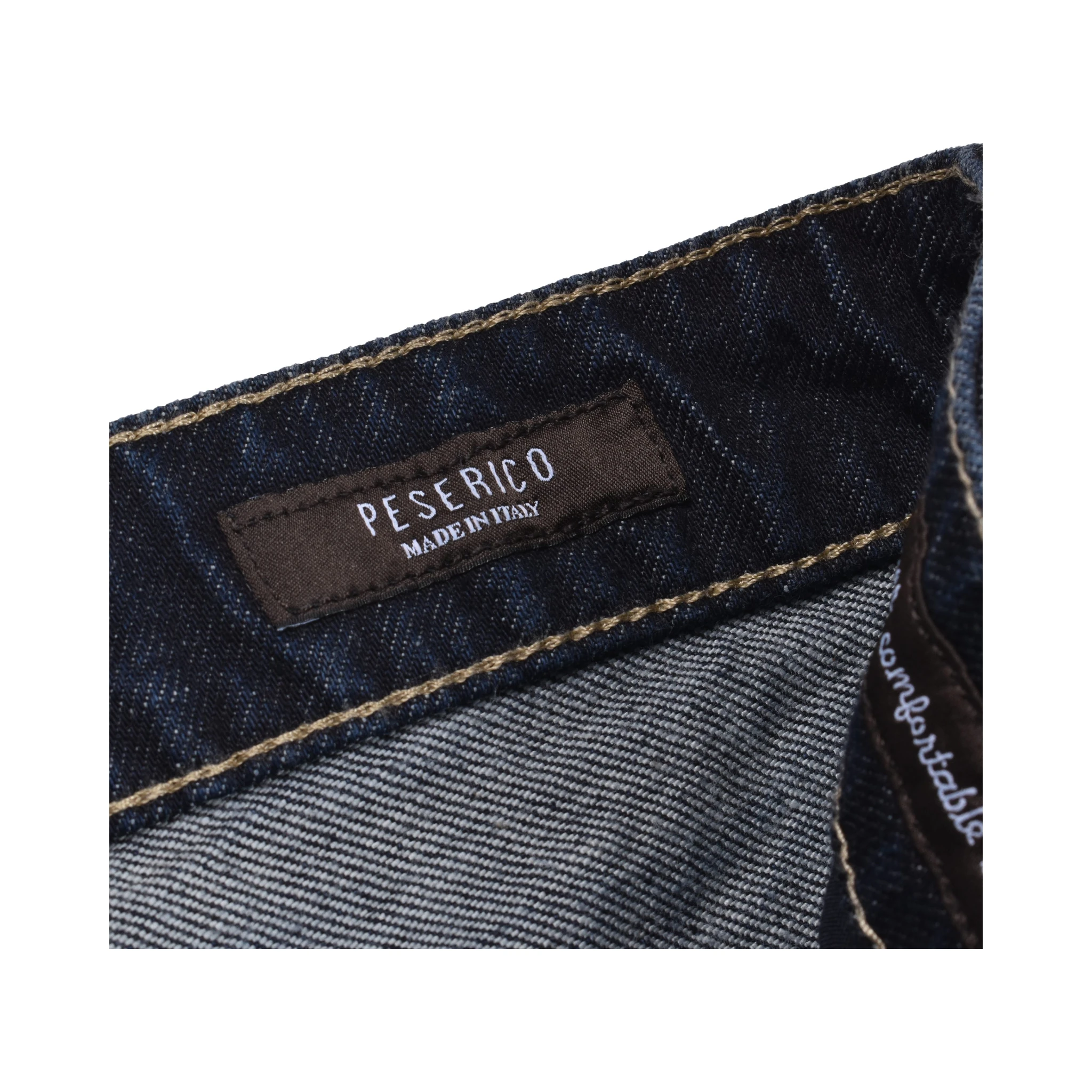 Navy Blue Cotton Straight-Leg Jeans