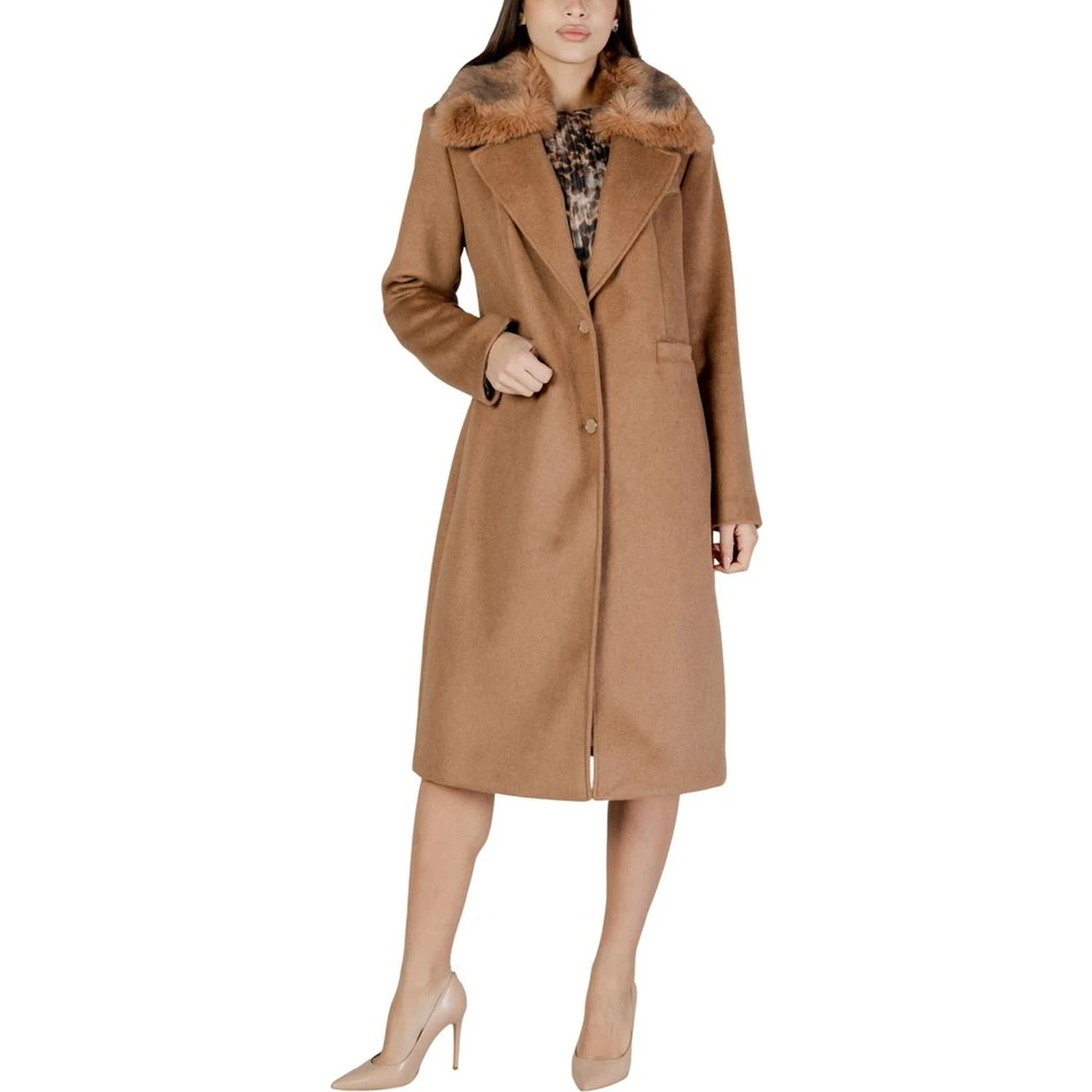 Beige Polyester Coat