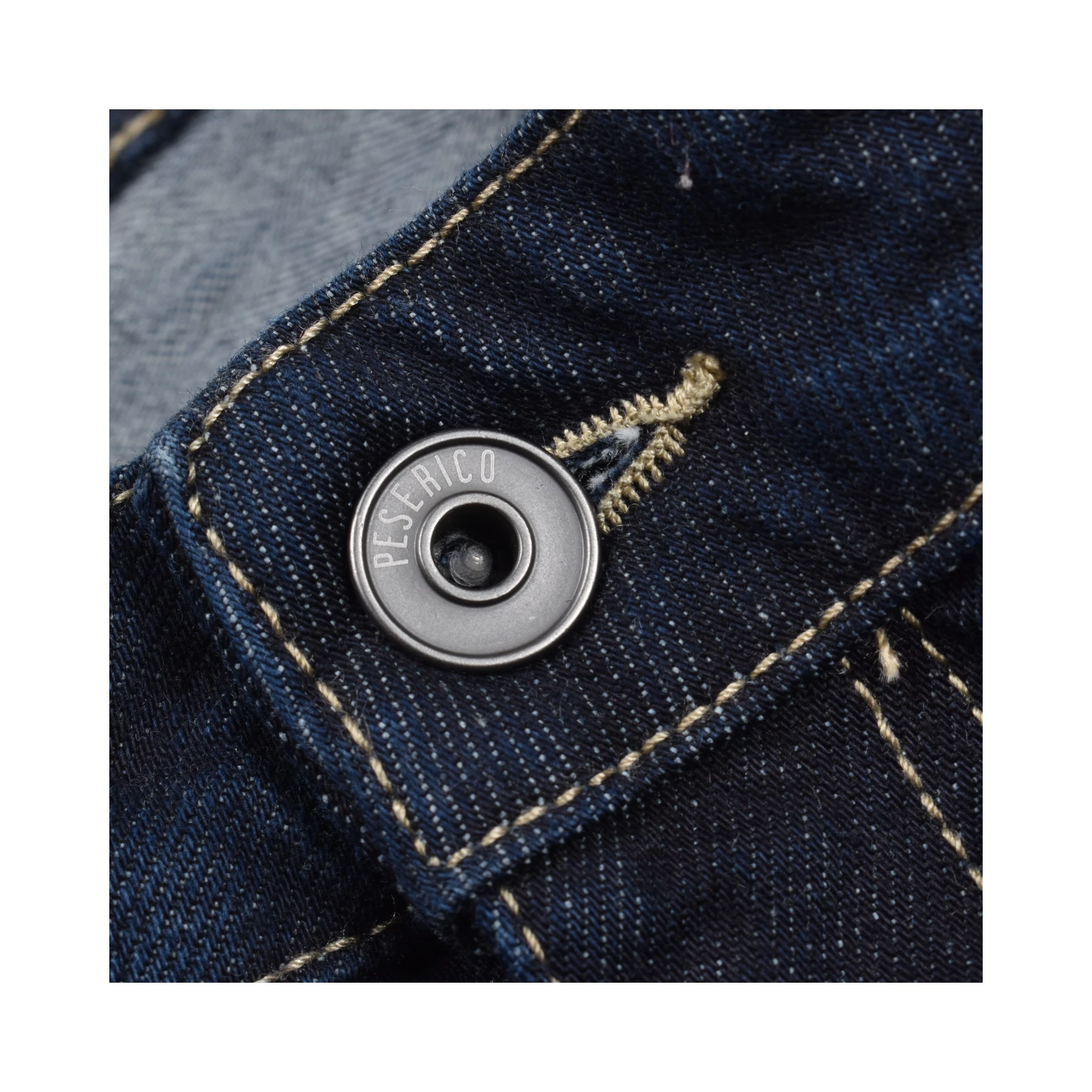 Navy Blue Cotton Straight-Leg Jeans