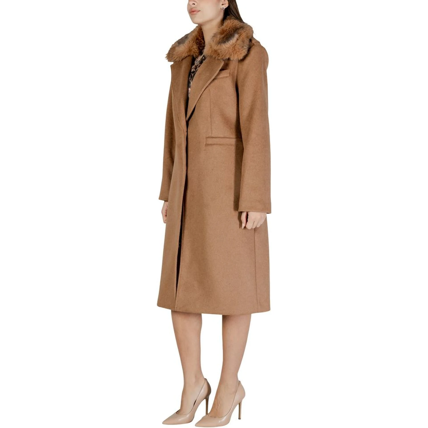 Beige Polyester Coat
