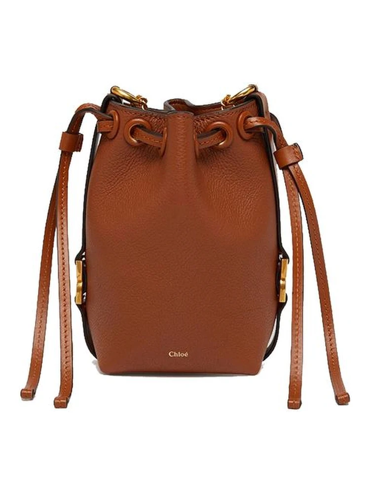 Brown Calfskin Backet Bag