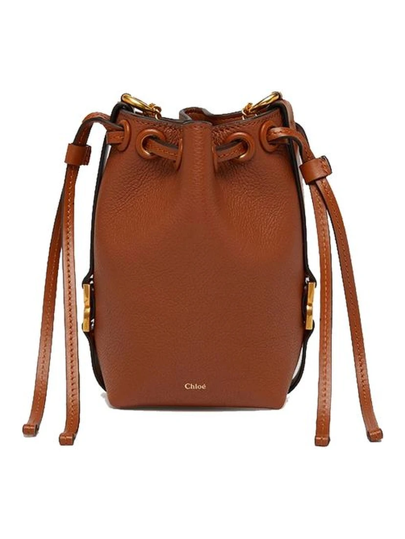 Brown Calfskin Backet Bag