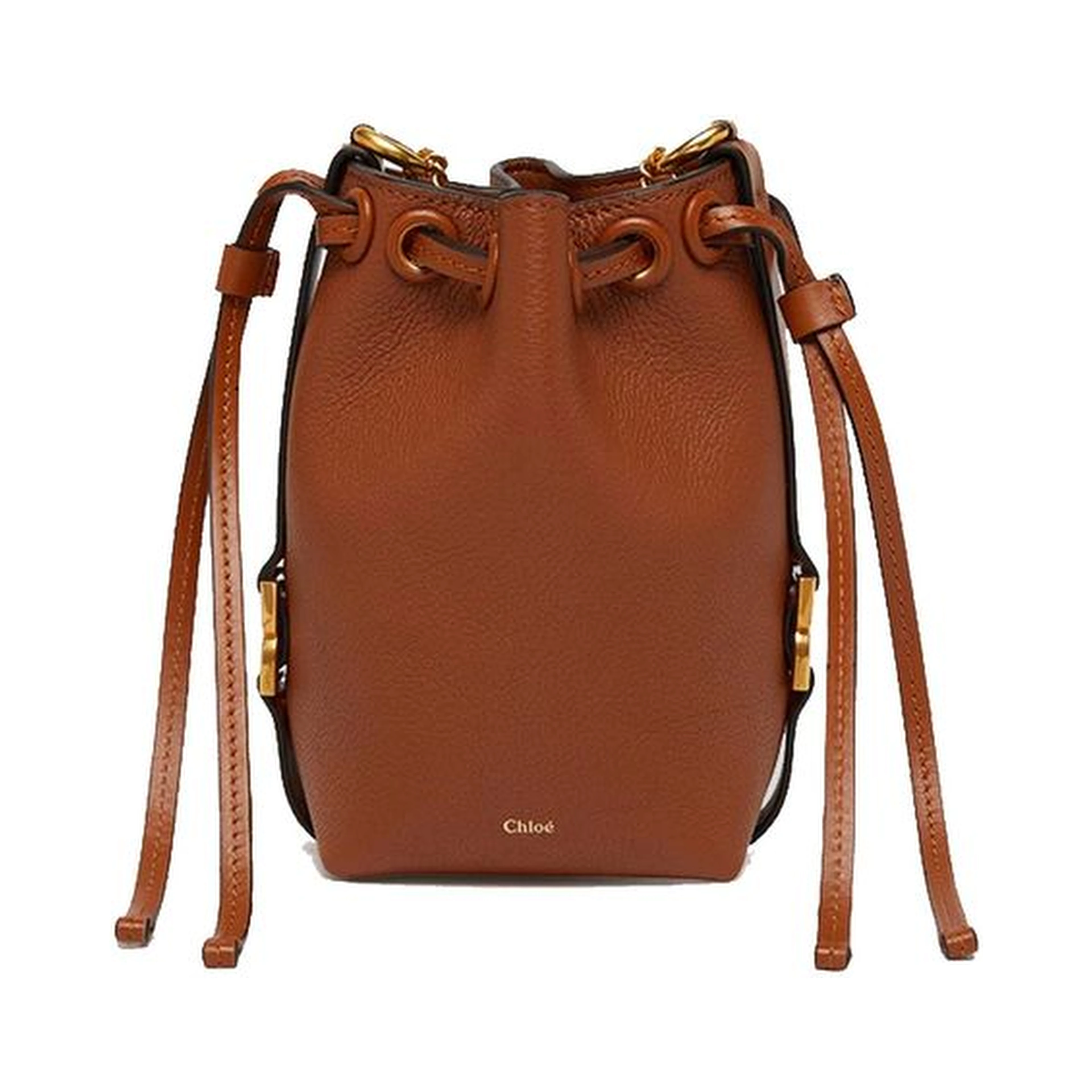 Brown Calfskin Backet Bag
