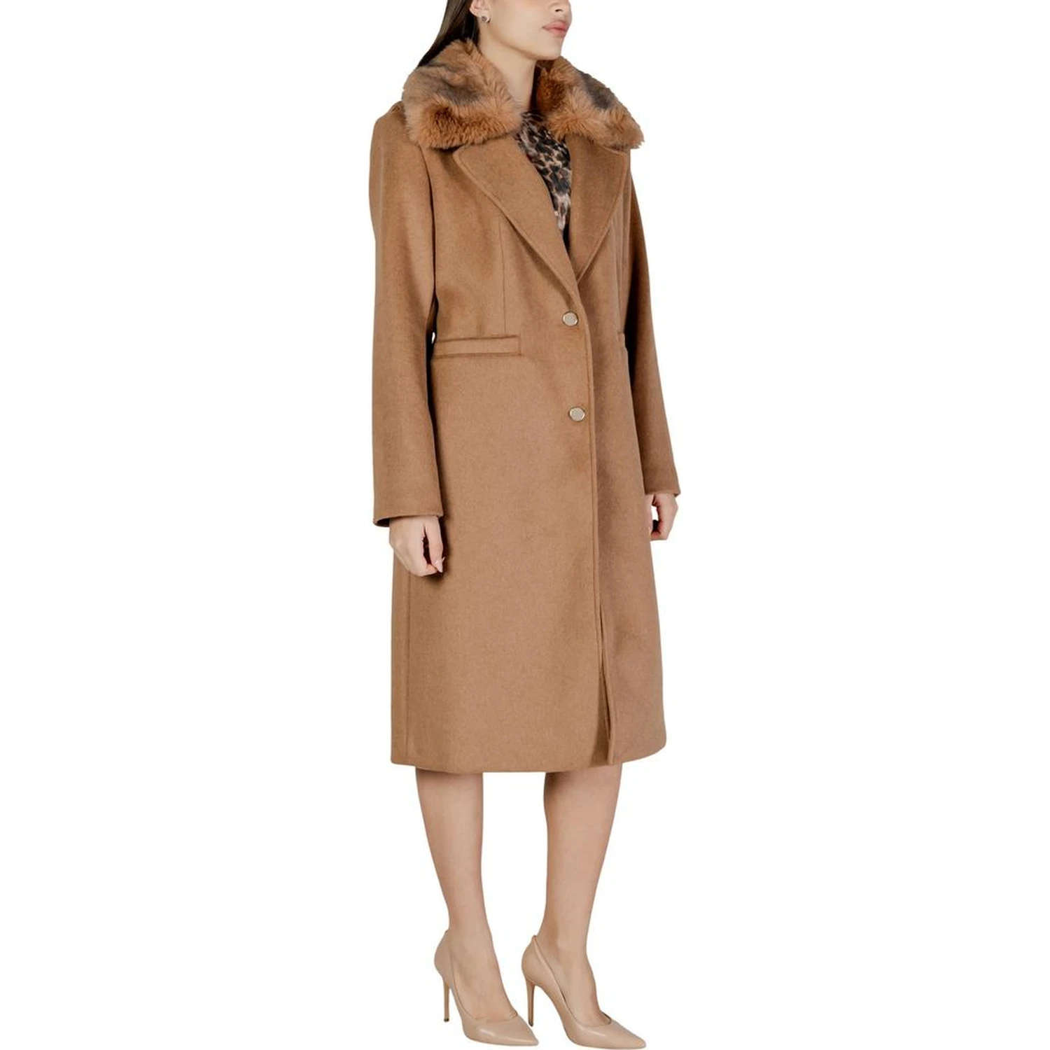 Beige Polyester Coat