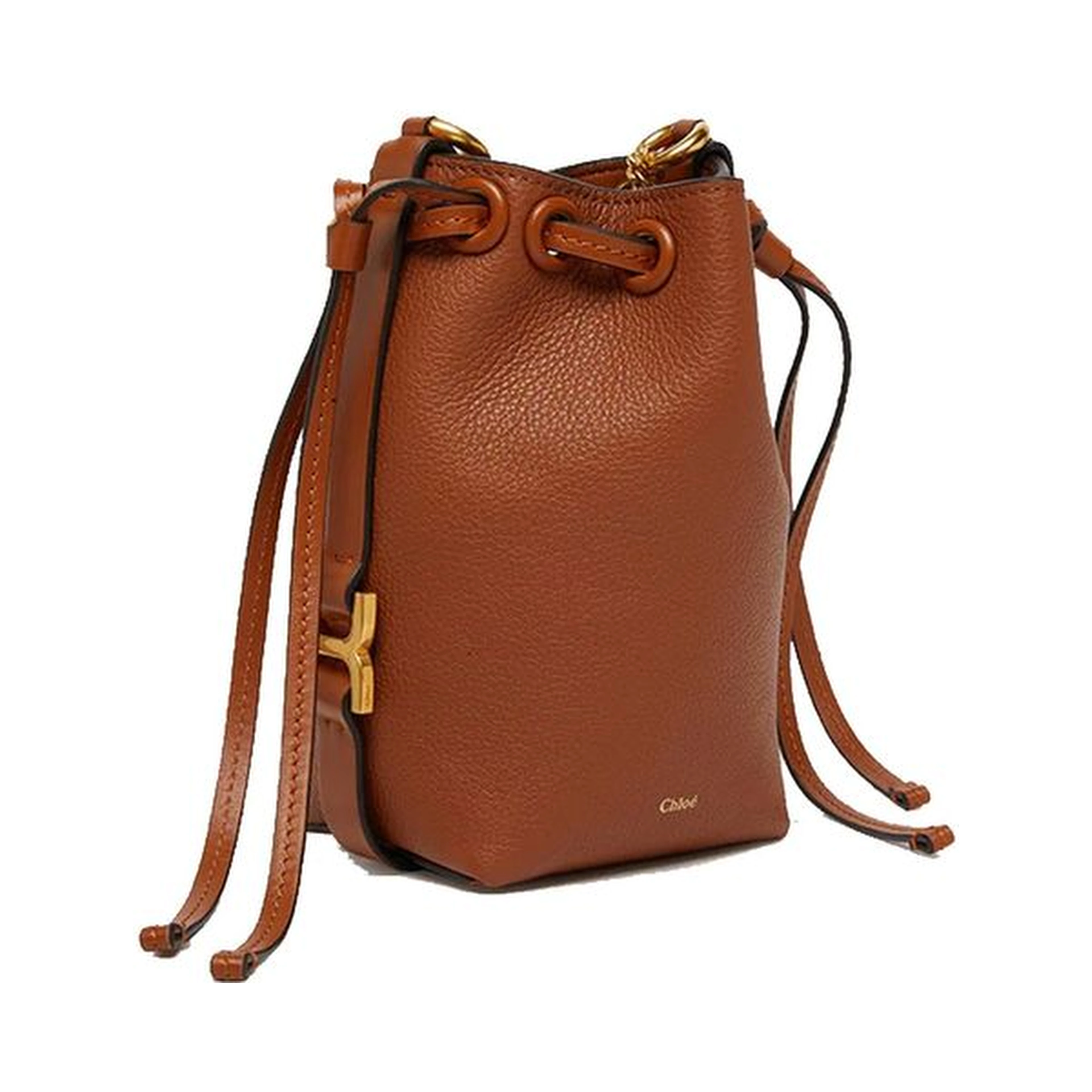 Brown Calfskin Backet Bag